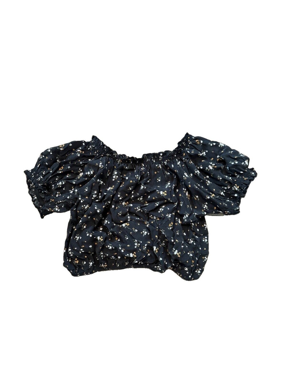 Blouse | Women’s | American Eagle | Small | Crop | Black Floral | Backless | Tie